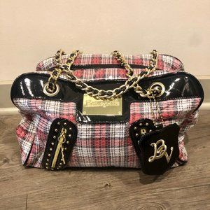 Red, white & Black Plaid Sequin Purse